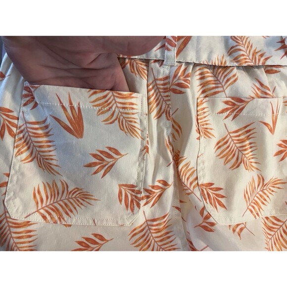 Soft Surroundings Medium Linen Blend Shorts Oversized Summer Breeze Coral Orange - Picture 7 of 12